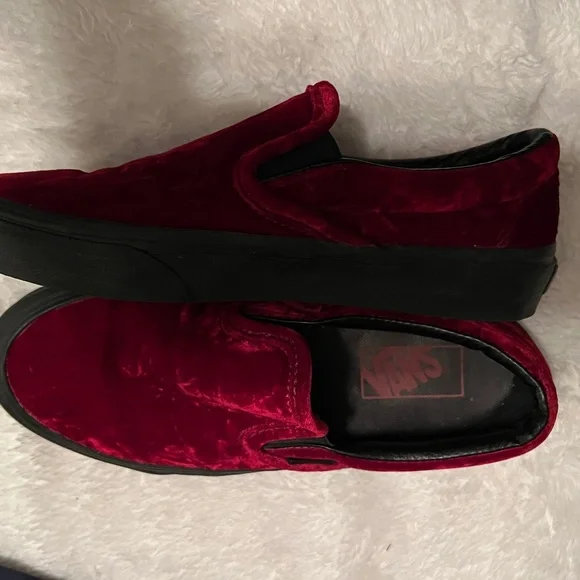 Vans velvet slip ons hotsell